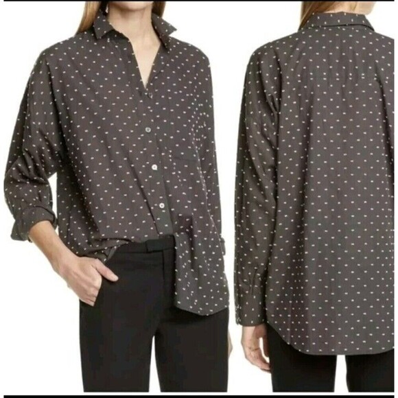 ATM Anthony Thomas Melillo Clip Dot Boyfriend Shirt Small - Picture 1 of 11